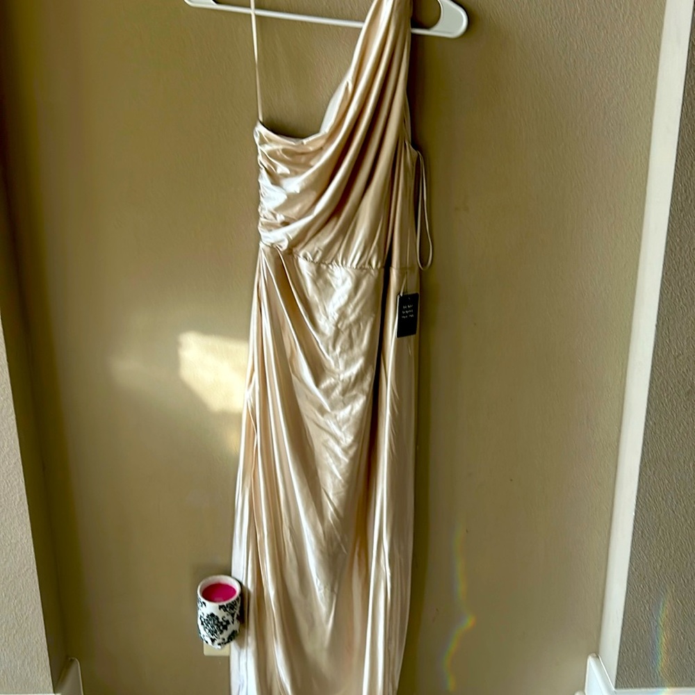 Champagne colored dress tags still on  it never worn
